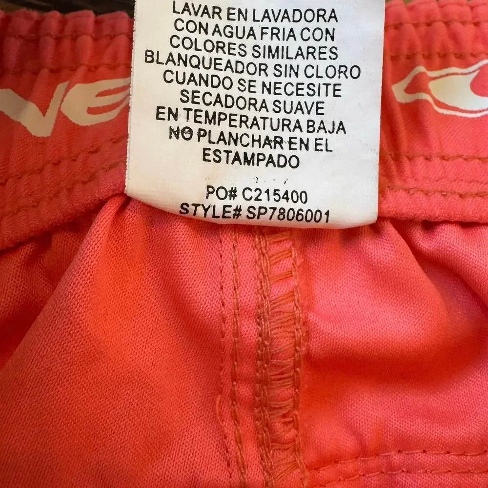 O'Neill Girls Cowell Boardshorts SZ 12 Coral Pink Swim Beach Shorts Side Pocket